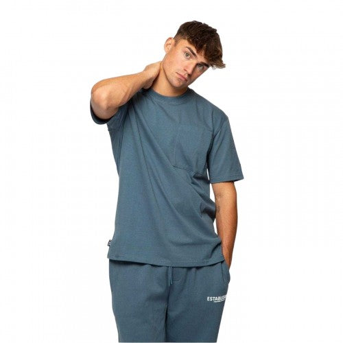 Front - Established Mens Embroidered Pocket T-Shirt
