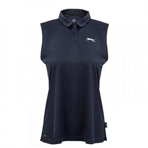 Front - Slazenger Womens/Ladies Sleeveless Polo Shirt