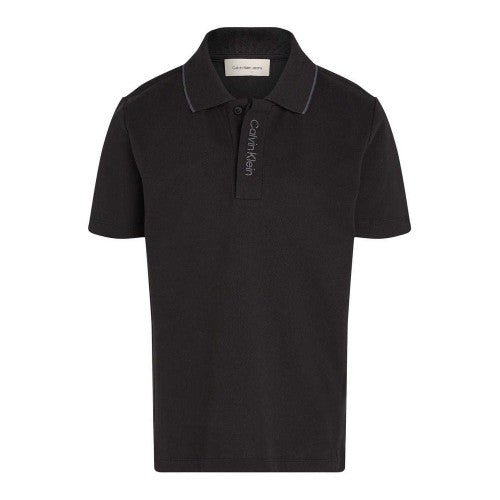 Front - Calvin Klein Boys Embroidered Logo Polo Shirt