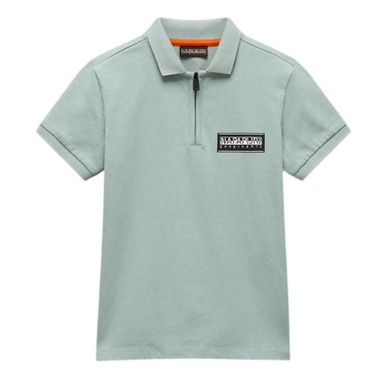 Front - Napapijri Boys Zip Neck Regular Polo Shirt