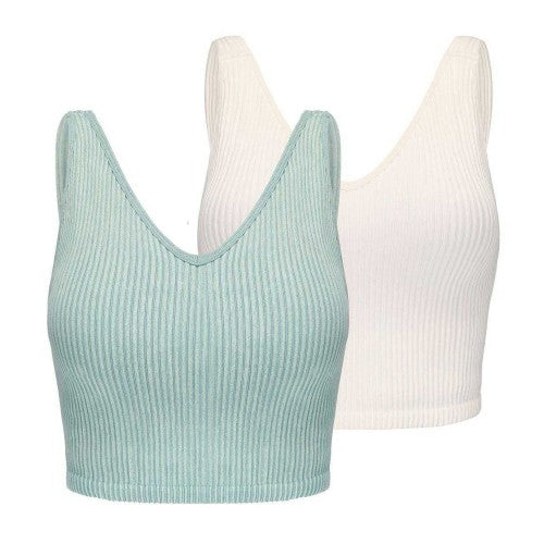 Front - Slazenger Womens/Ladies Ribbed Sports Bra (Pack of 2)