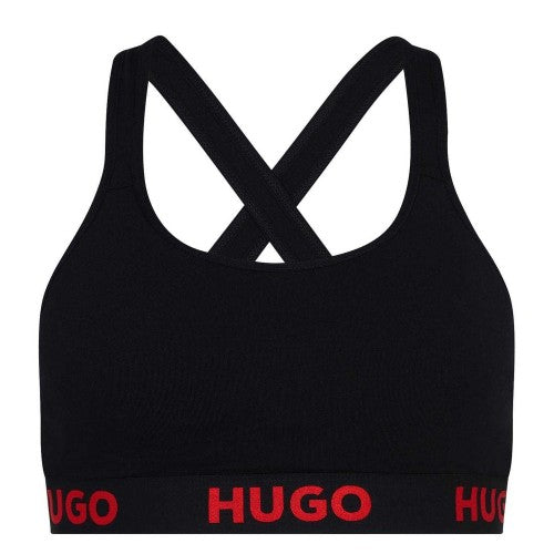 Front - Hugo Womens/Ladies Cross Back Padded Sports Bra