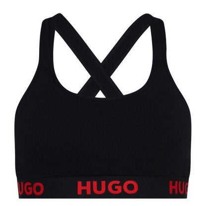 Front - Hugo Womens/Ladies Cross Back Padded Sports Bra
