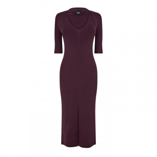 Front - Boss Womens/Ladies Fezanin V Neck 3/4 Sleeve Midi Dress