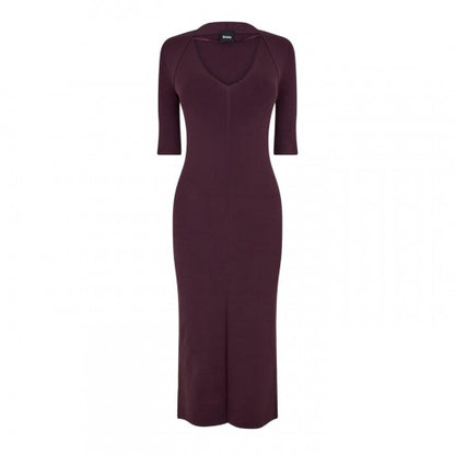 Front - Boss Womens/Ladies Fezanin V Neck 3/4 Sleeve Midi Dress