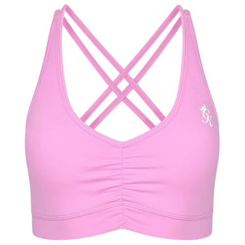 Front - Gym King Womens/Ladies Scrunch Criss-Cross Sports Bra
