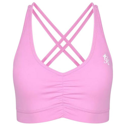 Front - Gym King Womens/Ladies Scrunch Criss-Cross Sports Bra