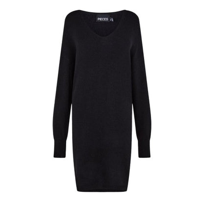 Front - Pieces Womens/Ladies Knitted Turtle Neck Sweater Dress