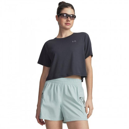 Front - Under Armour Womens/Ladies Explor Trail Run Crop T-Shirt