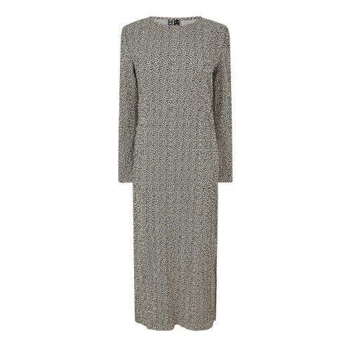 Front - Pieces Womens/Ladies Animal Print Long-Sleeved Midi Dress