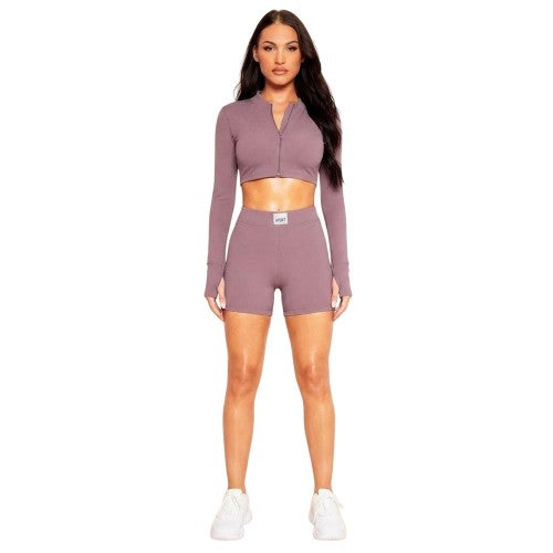 Front - Missy Empire Womens/Ladies Logo Fitted Shorts