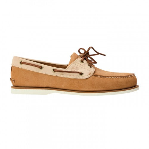 Front - Timberland Mens Classic Contrast Leather Flat Boat Shoes