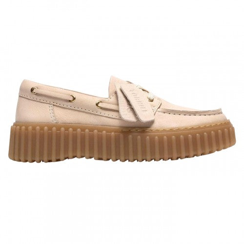 Front - Clarks Womens/Ladies Torhill Leather Moc Toe Platform Boat Shoes