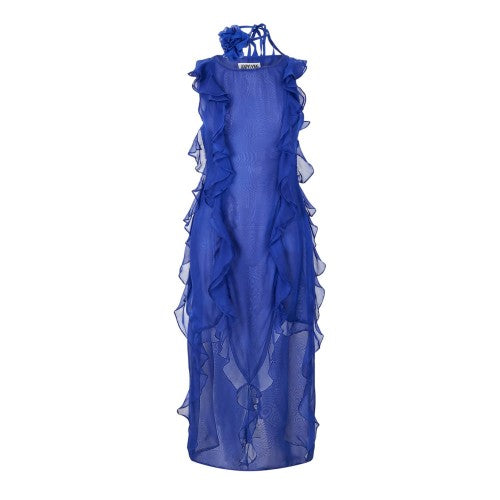 Front - AmyLynn Womens/Ladies Ruffled Halter Neck Maxi Dress