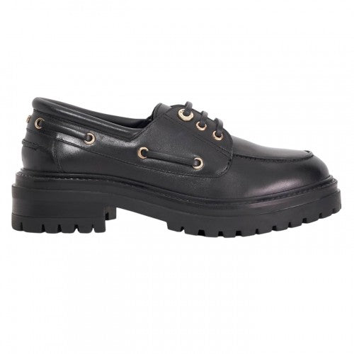 Front - Dune London Womens/Ladies Venetian Leather Lace Up Boat Shoes