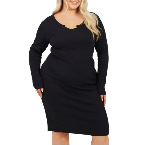 Front - Brave Soul Womens/Ladies Notch Neck Midi Dress