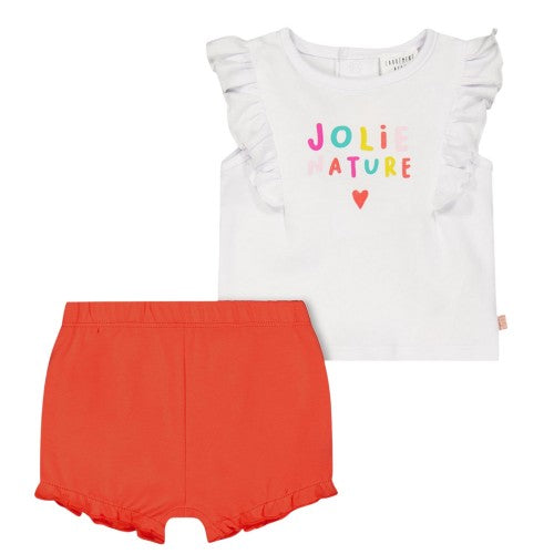 Front - Carrement Beau Baby Girls Jolie Nature Top & Shorts Set