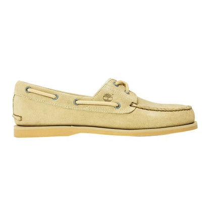 Front - Timberland Mens Classic Textured Suede Lace Up Boat Shoes