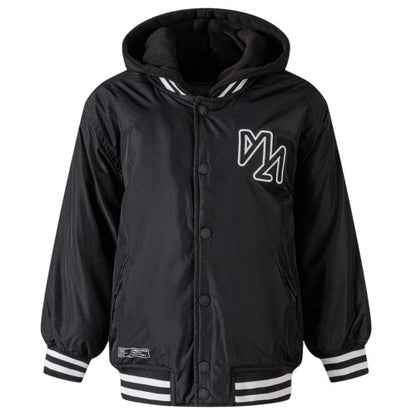 Front - Minoti Boys Detachable Hood Baseball Padded Jacket