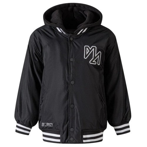 Front - Minoti Boys Detachable Hood Baseball Padded Jacket