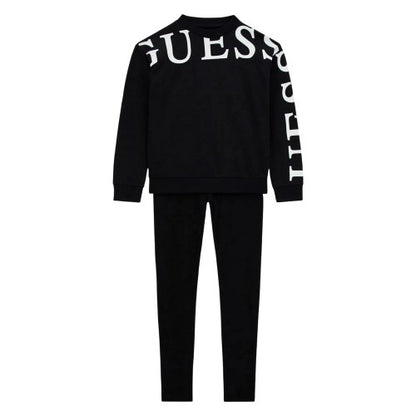 Front - Guess Childrens/Kids Lettering Top And Leggings Set
