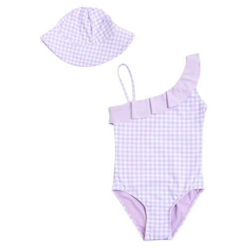 Front - Threadbare Girls One Piece Swimsuit Set