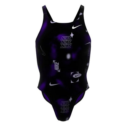 Front - Nike Womens/Ladies Lettering Snug Fit One Piece Swimsuit
