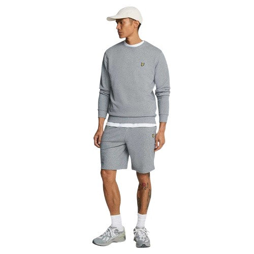 Front - Lyle & Scott Mens Fleece Embroidered Logo Shorts