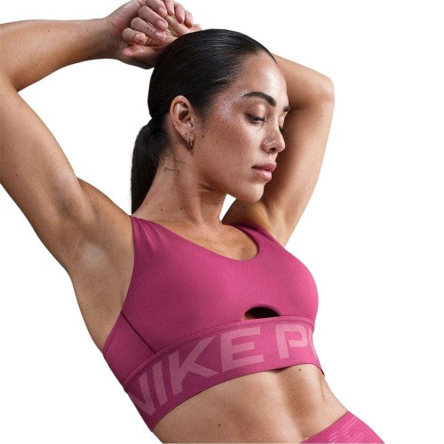 Front - Nike Womens/Ladies Pro Plunge Snug Fit Sports Bra