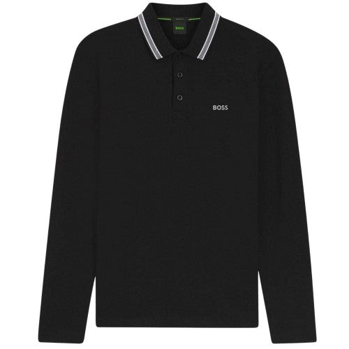 Front - Boss Mens Plisy Long-Sleeved Polo Shirt