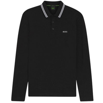 Front - Boss Mens Plisy Long-Sleeved Polo Shirt