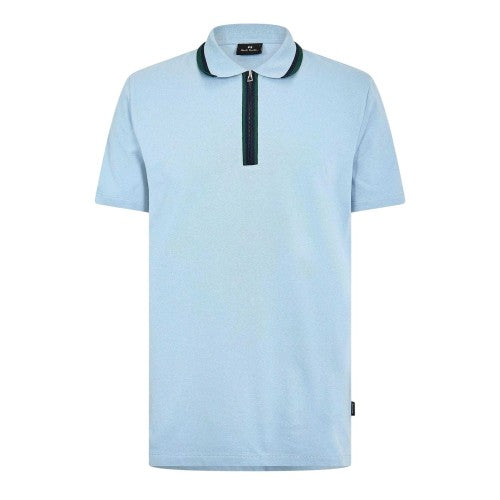 Front - Paul Smith Mens Zipped Tailored Short-Sleeved Polo Shirt