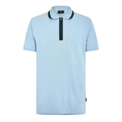 Front - Paul Smith Mens Zipped Tailored Short-Sleeved Polo Shirt