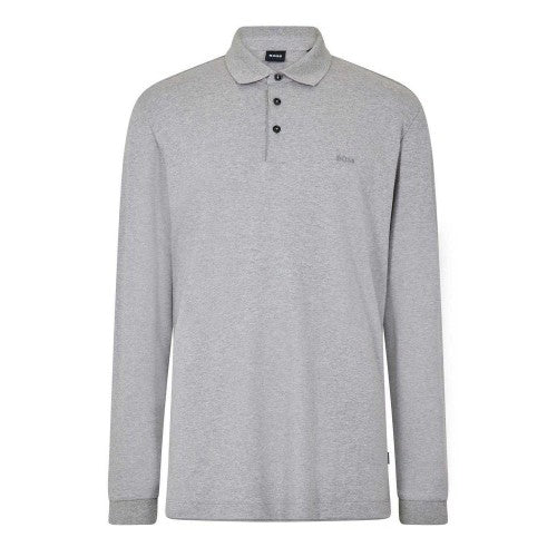 Front - Boss Mens Pado 30 Cotton Long-Sleeved Polo Shirt