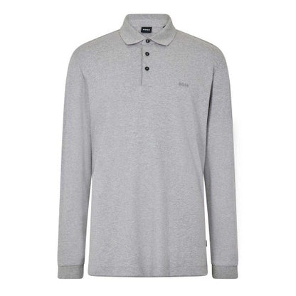 Front - Boss Mens Pado 30 Cotton Long-Sleeved Polo Shirt