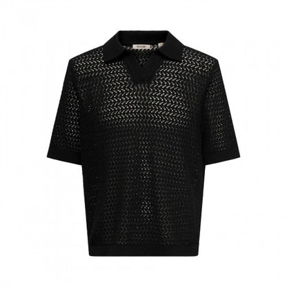 Front - Only Mens Knitted Short-Sleeved Polo Shirt