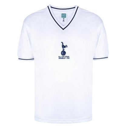 Front - Score Draw Mens 1981 Tottenham Hotspur FC V Neck Home Shirt