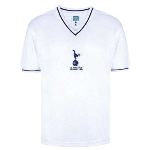 Front - Score Draw Mens 1981 Tottenham Hotspur FC V Neck Home Shirt