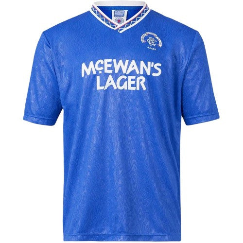 Front - Score Draw Mens Rangers FC Replica Football Shirt