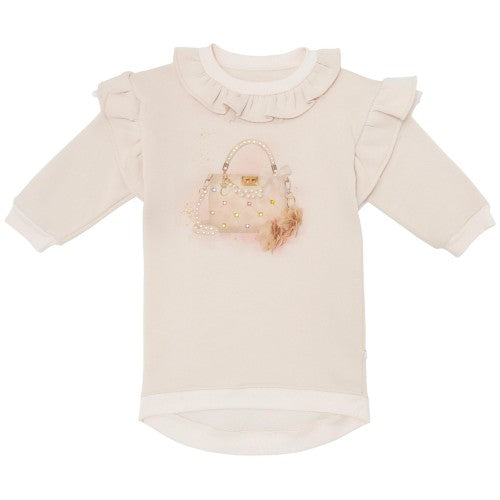 Front - Caramelo Kids Girls Handbag Mini Dress
