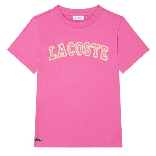 Front - Lacoste Childrens/Kids Lettering Embroidered T-Shirt