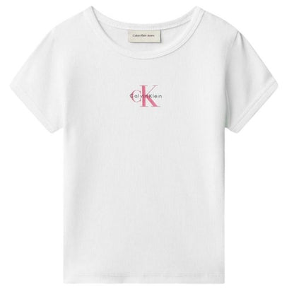 Front - Calvin Klein Girls Mono Crop Top