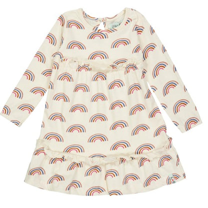 Front - Lilly & Sid Girls Rainbow Mini Dress