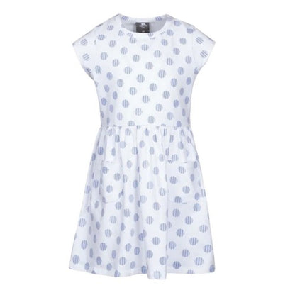 Front - Trespass Girls Polka Dot & Stripe Casual Dress