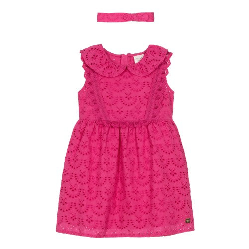 Front - Carrement Beau Girls Sleeveless Dress And Headband Set