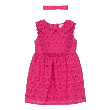 Front - Carrement Beau Girls Sleeveless Dress And Headband Set