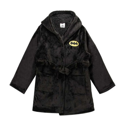 Front - Batman Childrens/Kids Logo Sherpa Fleece Dressing Gown