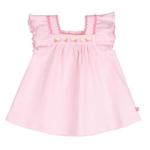 Front - Billieblush Baby Girls Strawberry Smock Dress