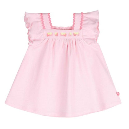 Front - Billieblush Baby Girls Strawberry Smock Dress