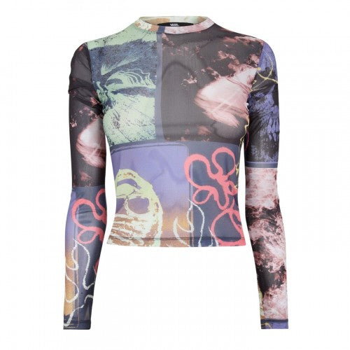 Front - Vans Womens/Ladies Ludlow Graphic Print Mesh Crop Top